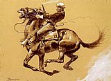 Frederic Remington Wall Art - Ugly Oh The Wild Charge He Made